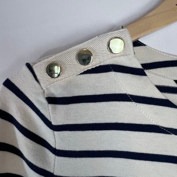 Veronica Beard Womens Ruta Ivory Stripe Cotton Mini Dress Long Sleeve Size Small - Picture 8 of 12